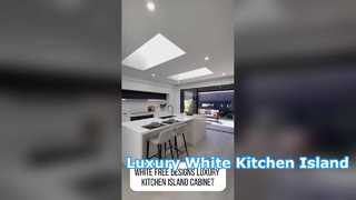 ホワイトフリーデザインの高級キッチンアイランドキャビネット