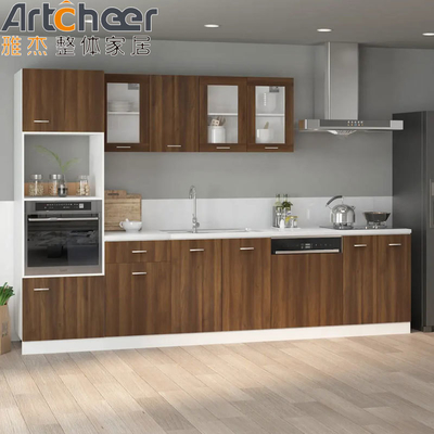 品質  Particle Board Kitchen Cabinets in Industrial Style with Artificial Quartz Countertop 工場