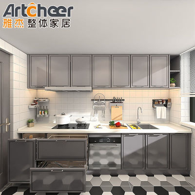 モダンでスタイリッシュな固木キッチンキャビネット