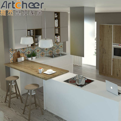 オーダーメイドサイズ 模様キャビネットセットの複合木製のヨーロッパスタイルキッチン家具